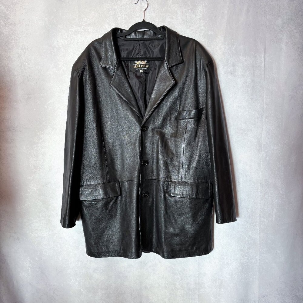 Vintage Vera Pelle Gardini Men's Leather Jacket Italy Made size EU (60)